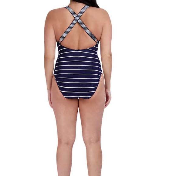 Stripes Cross Back One Piece Swimsuit NWOT - Picture 8 of 8
